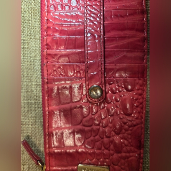 Brahmin Deep Pink Credit Card Wallet - Picture 3 of 10
